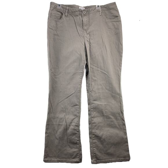 Fashion Bug Womens Straight Leg Pants Size 18W Plus Weekend Casual Brown Denim - Picture 1 of 15